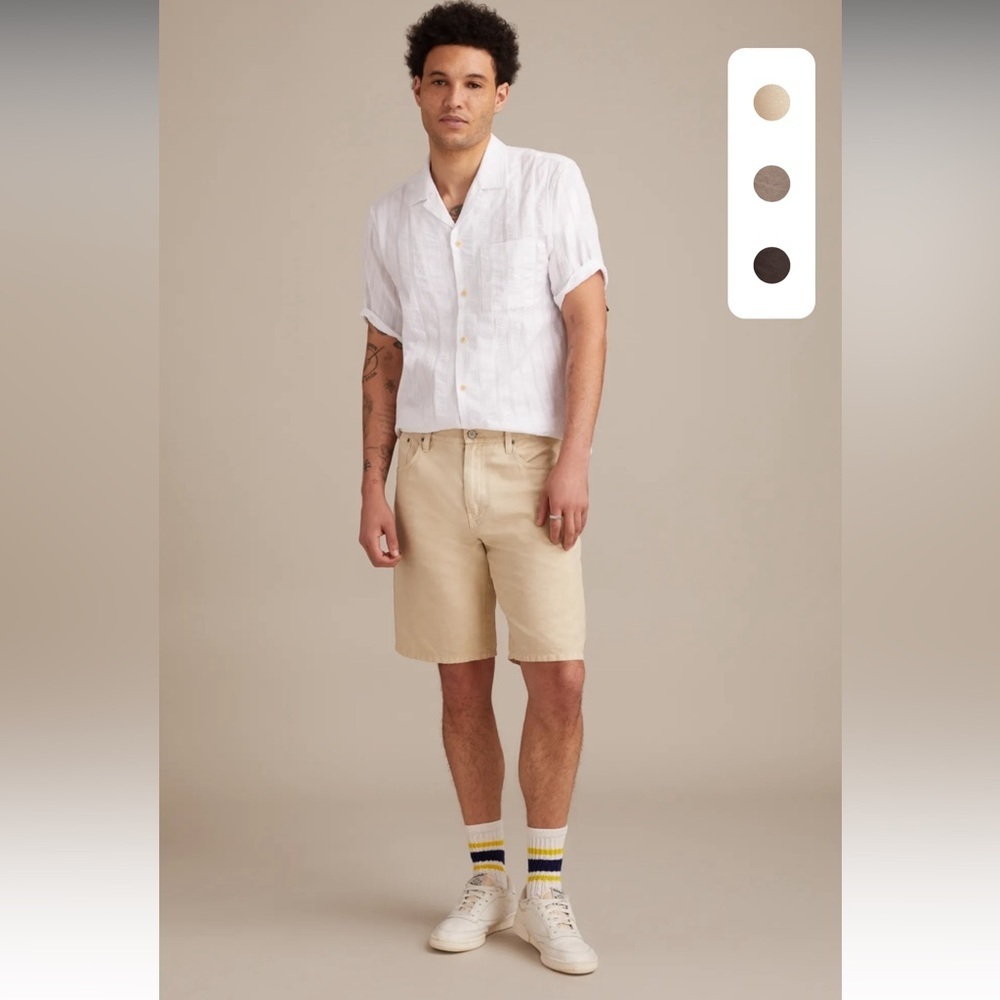 NWT Lucky Brand Linen Blend 5 Pocket Shorts in Moonstruck Size 36